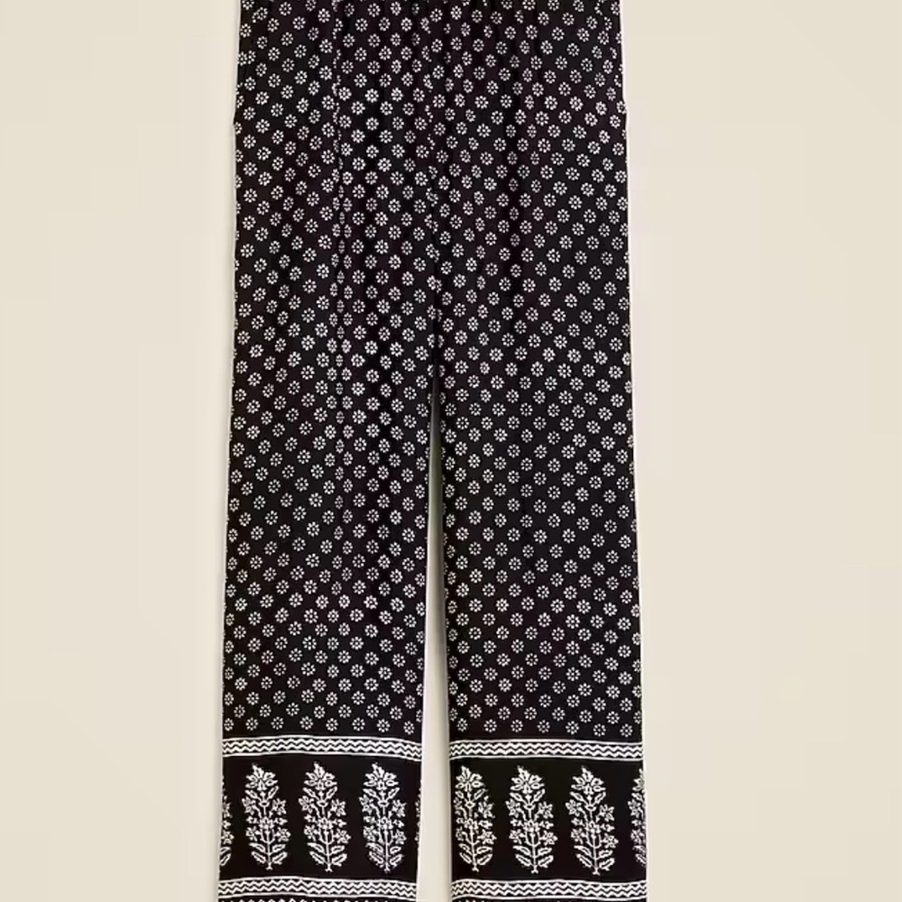 NWT J Crew Cropped Stratus pant in block print